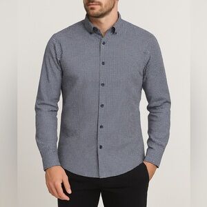 Mr. Turk button down long sleeve shirt in navy white - XL nwt